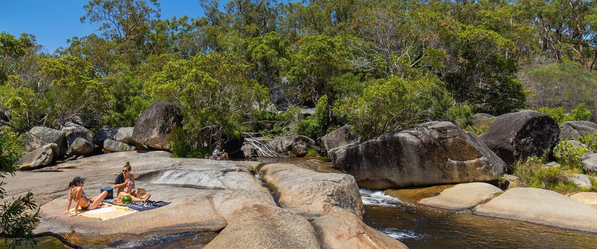 Davies Creek National Park showing a river or creek as well as a couple