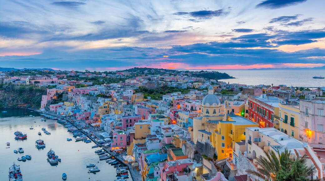Marina di Corricella at Sunset, Procida, Flegrean Islands, Campania