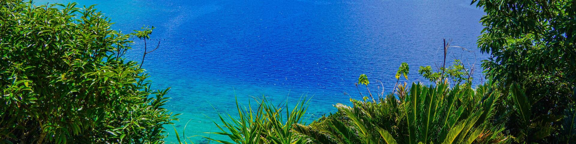 日本の鹿児島県奄美大島で見える海の風景