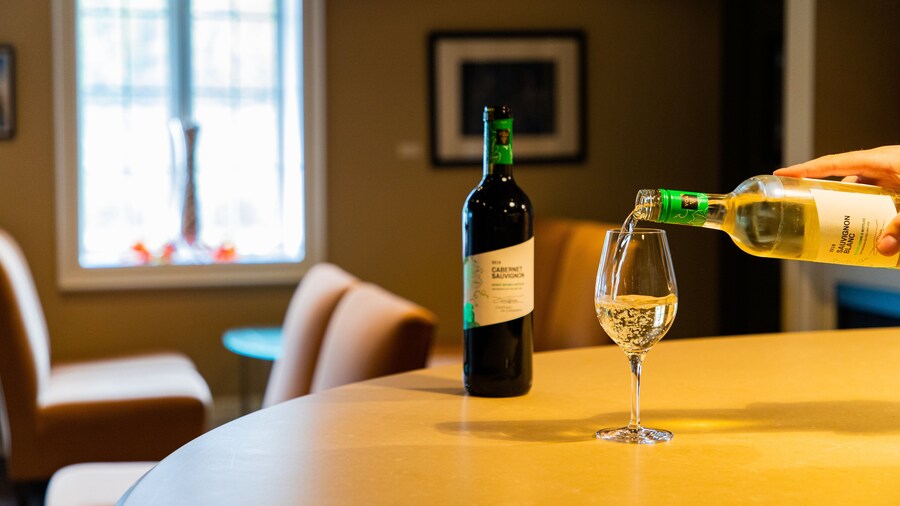 Château des Charmes showing drinks or beverages and interior views