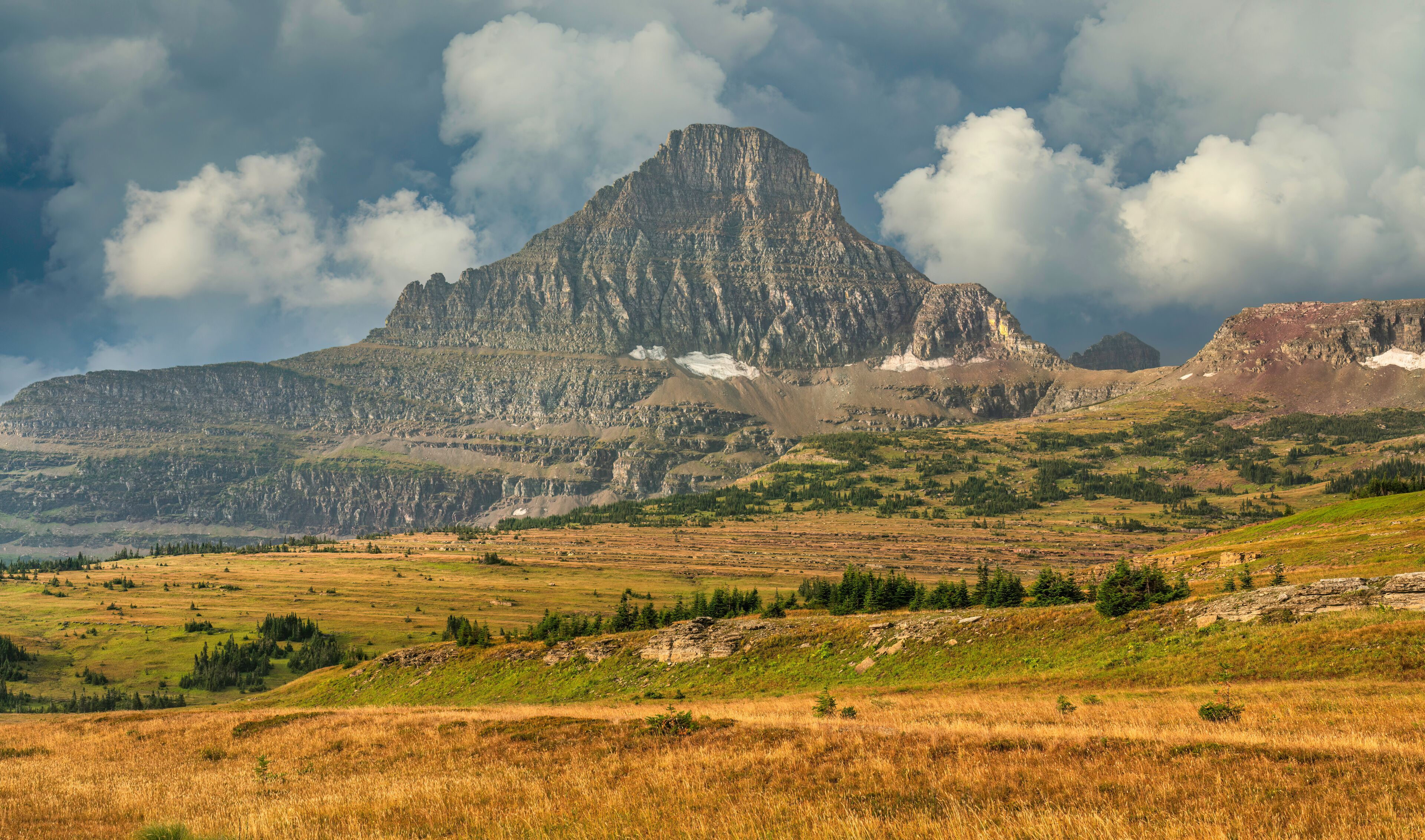 Glacier National Park - View of Reynolds Mountain from the Hidden Lake trail from Logan Pass off the Going to the Sun Road 