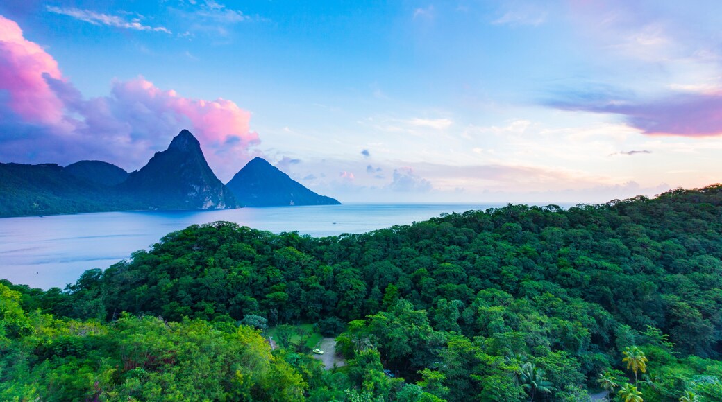 Pitons from Jade Mountain Resort, Saint Lucia