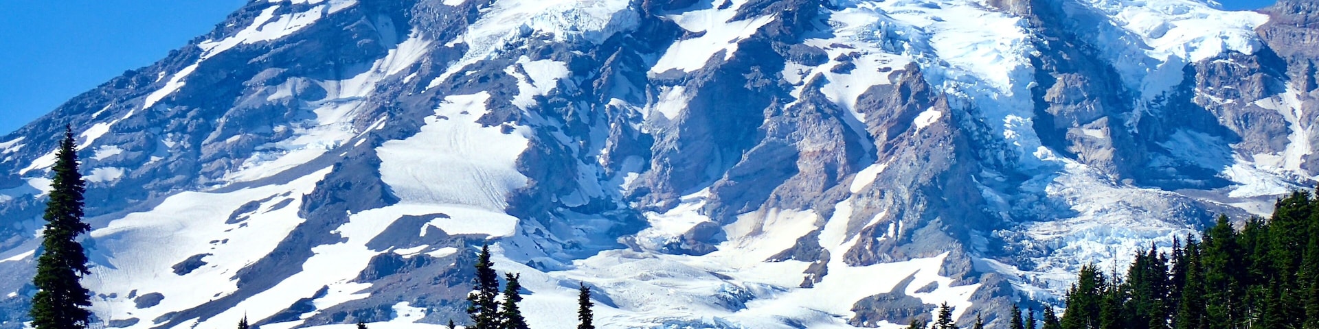 Mount Rainier as seen from the Paradise Visitor Center in Mount Rainier National Park