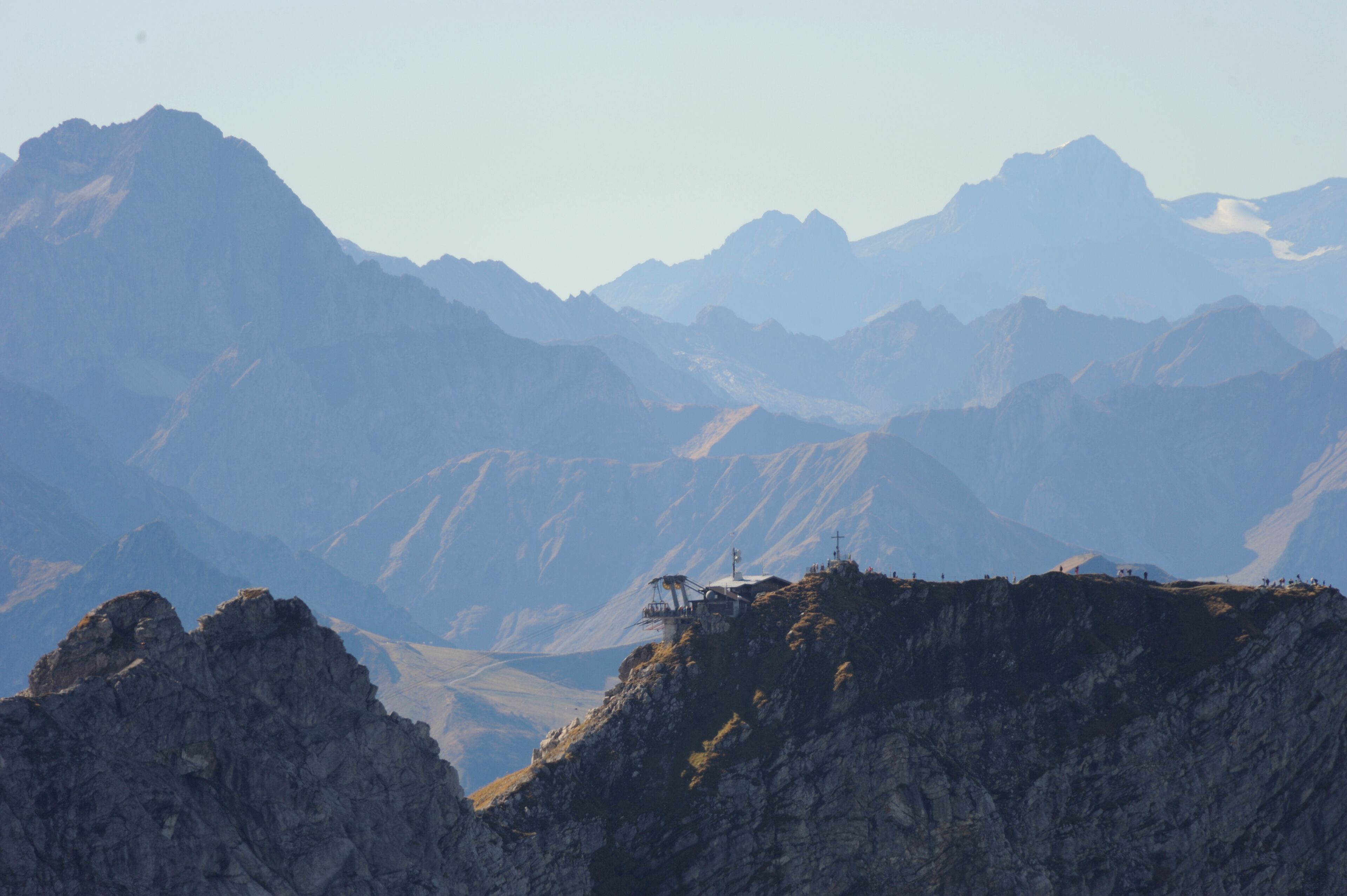 Blick vom Großen Daumen Richtung Nebelhorn.