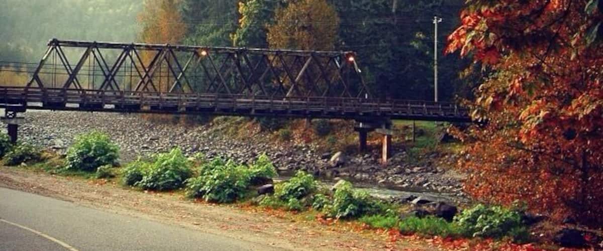 If you ever seen the movie First Blood, the first Rambo movie, this is the bridge where they escort him across to get over the town line. It's in Hope British Columbia