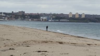 The view towards kirkcaldy prom from Seafield beach whete the coal mine once stood