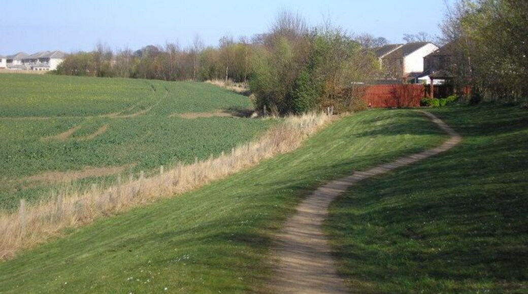 Path following the former railway line The view looking back to East Wemyss on the Thornton to East Wemyss railway line.