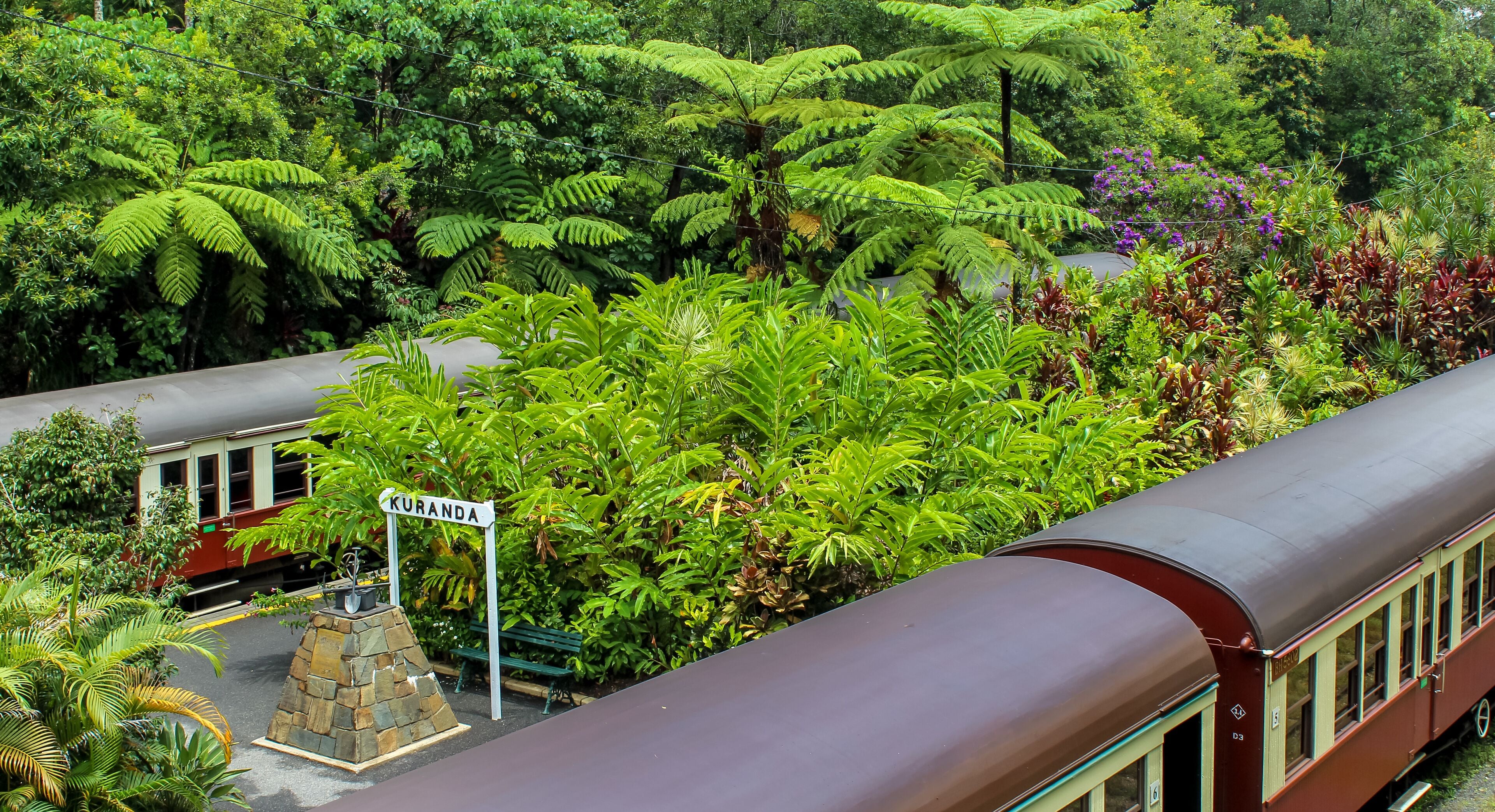 kuranda train station in the rainforest, australia near cairns