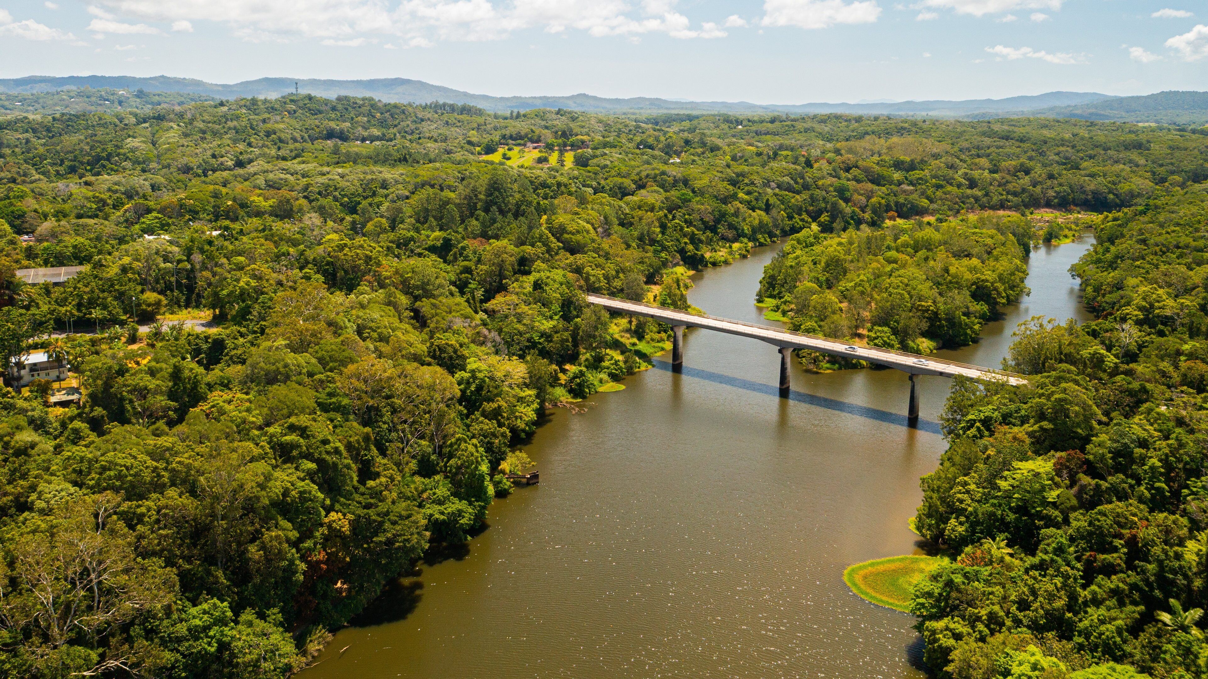 Kuranda showing tranquil scenes, a river or creek and a bridge