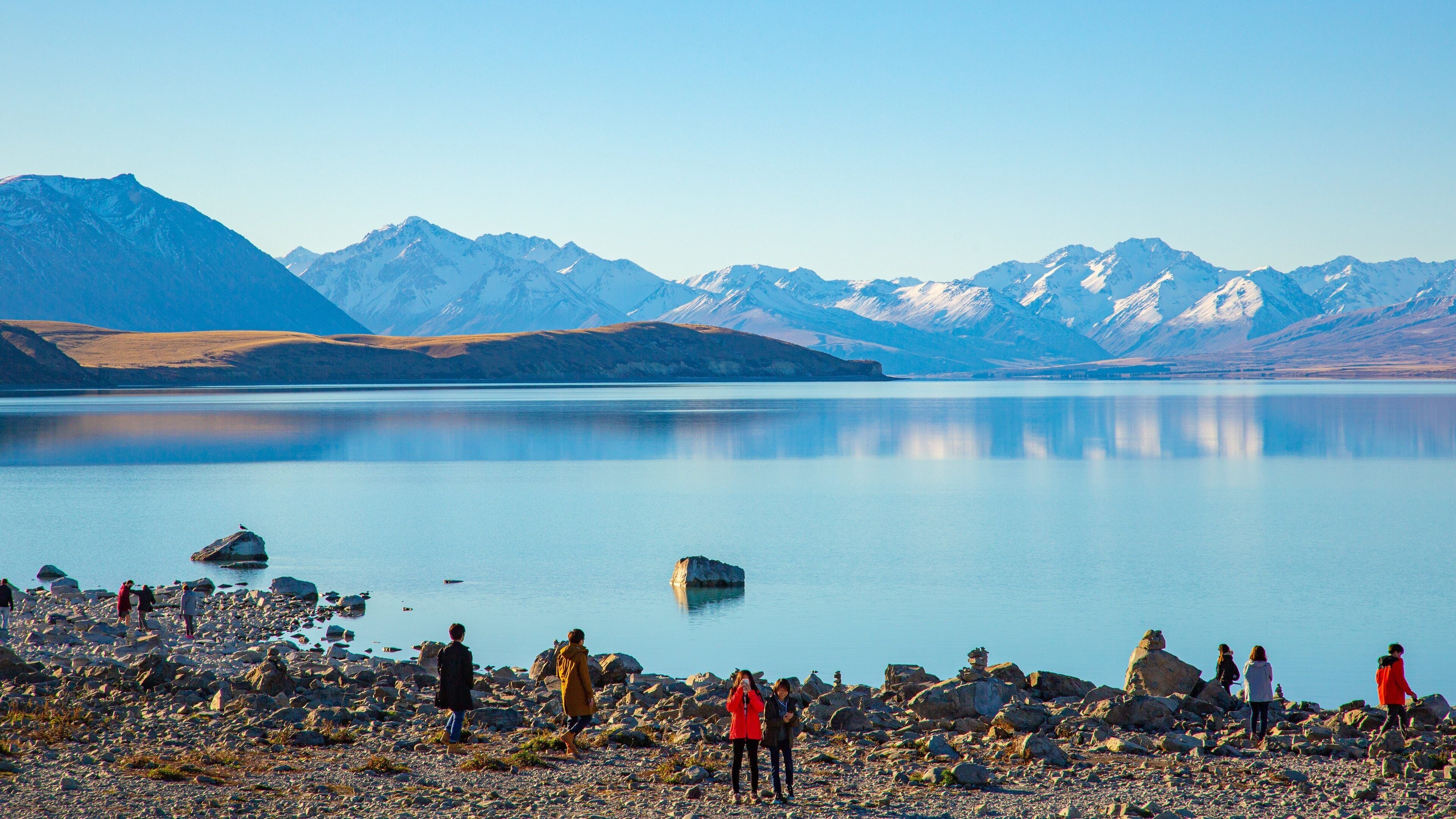 Lake Tekapo featuring a lake or waterhole