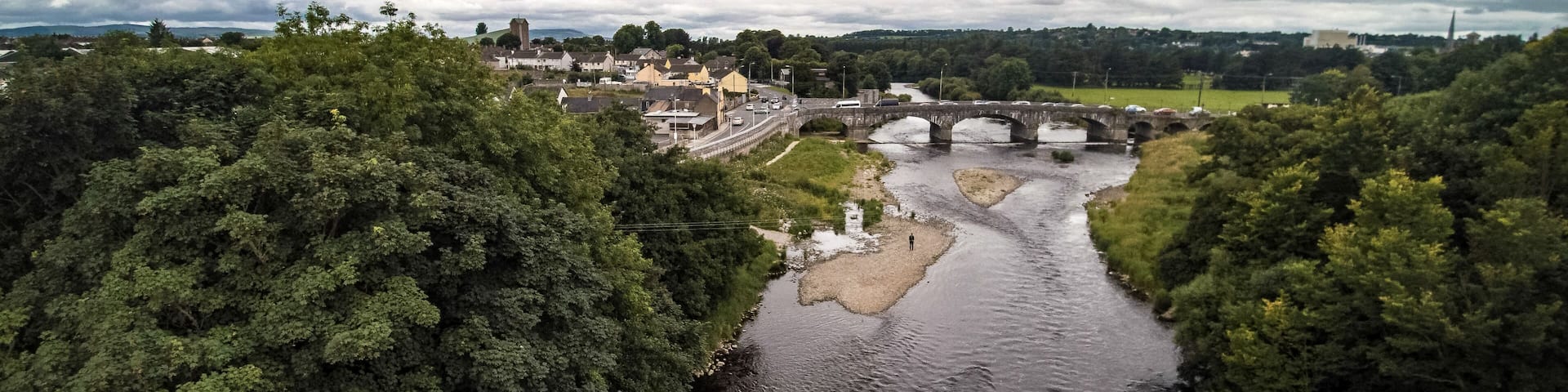 Fluss durch Mallow in Irland - Luftbild