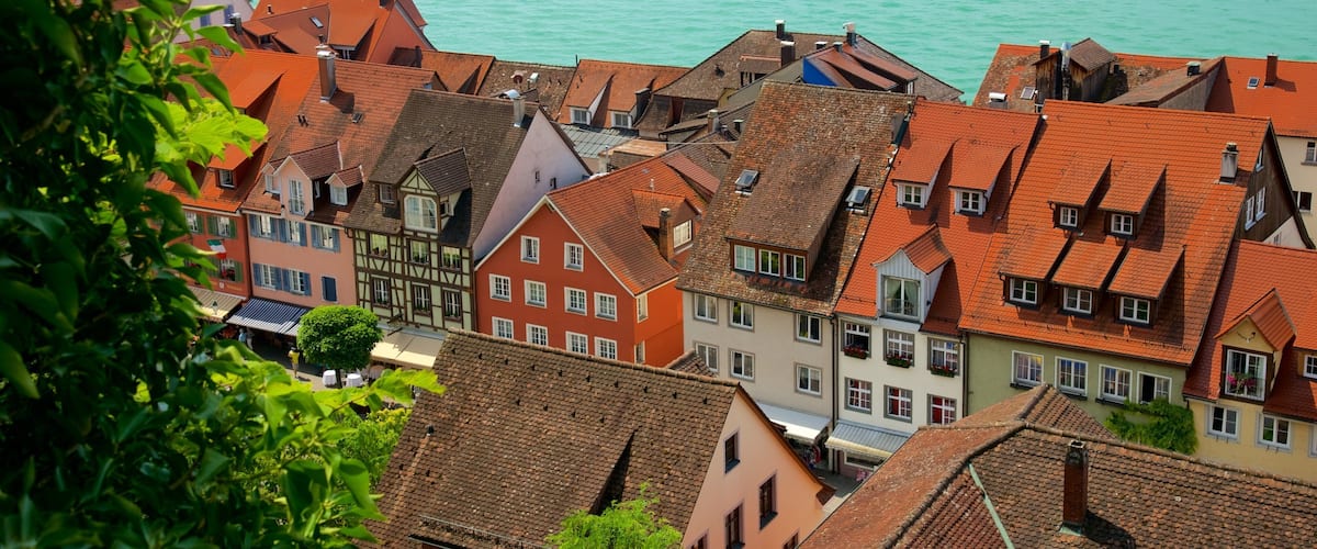 Meersburg which includes a river or creek and a city