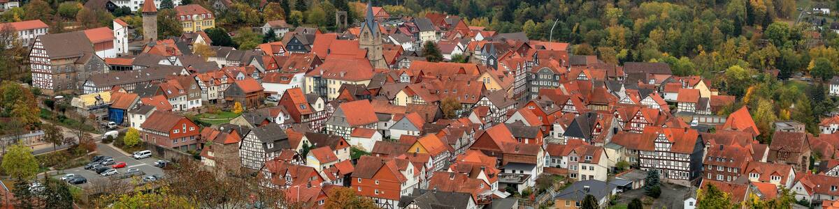 Stadt Spangenberg in Hessen von oben