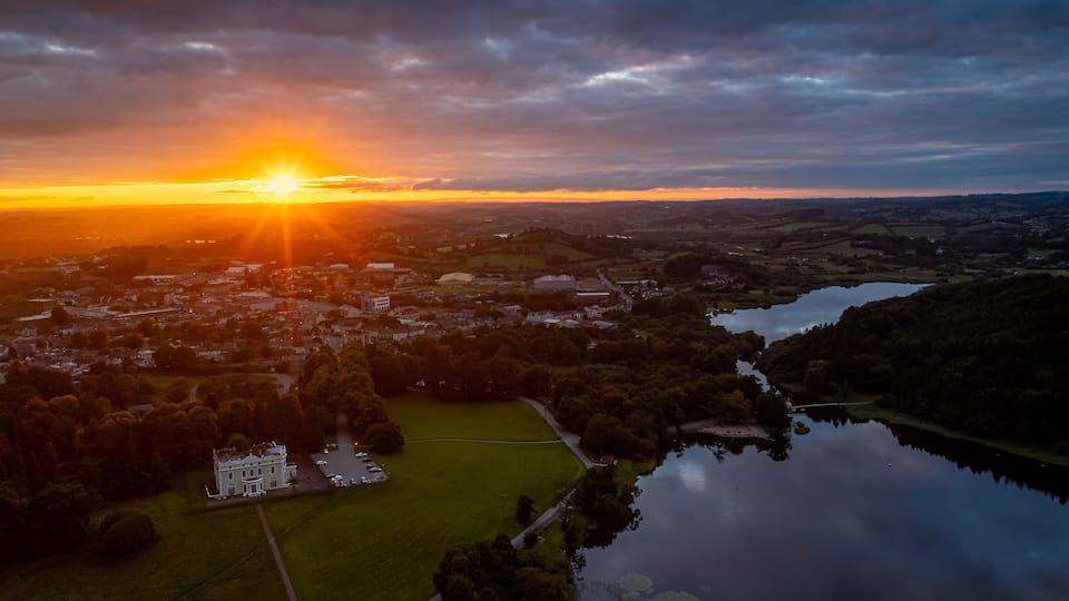 Beautiful sunset over Castleblayney, County Monaghan, Ireland
