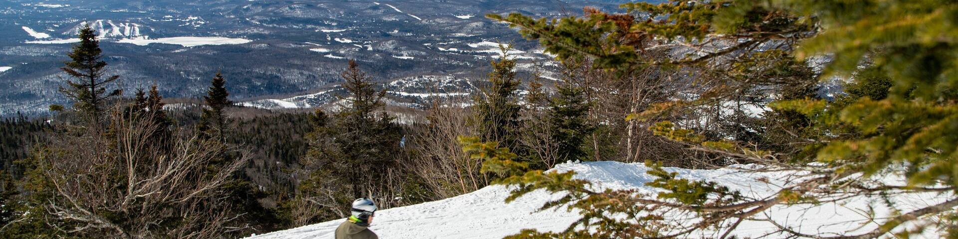 Ski Mont-Tremblant which includes landscape views, snow and snow boarding