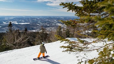 Ski Mont-Tremblant which includes landscape views, snow and snow boarding