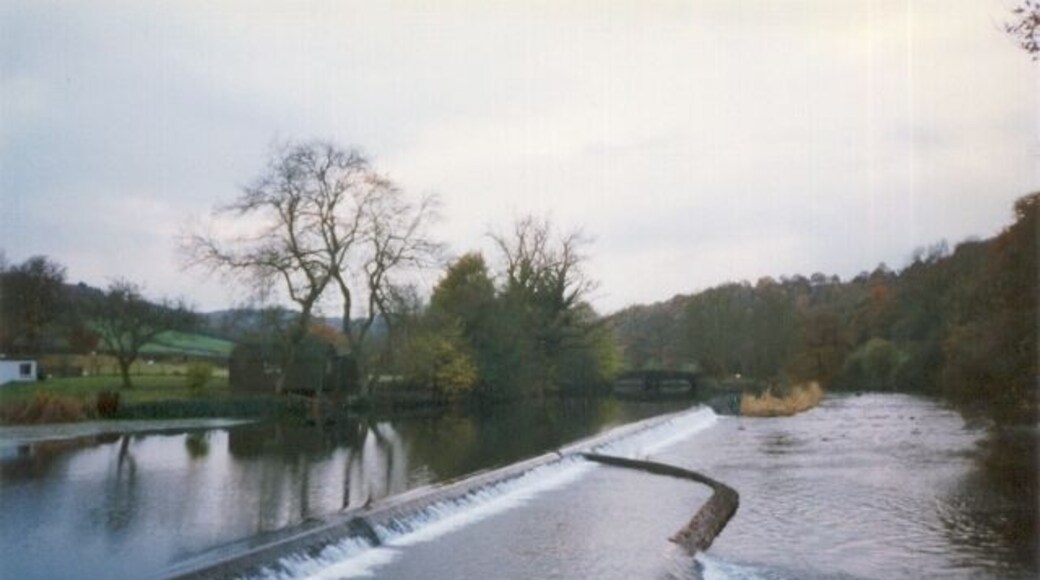 Weir on River Leven at Newby Bridge. Downstream of the bridge