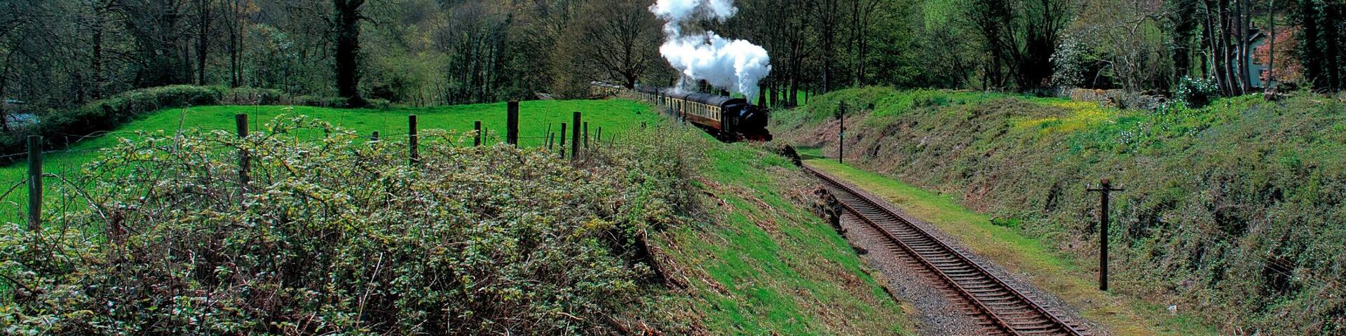 Steamtrain passing through Newby Bridge.