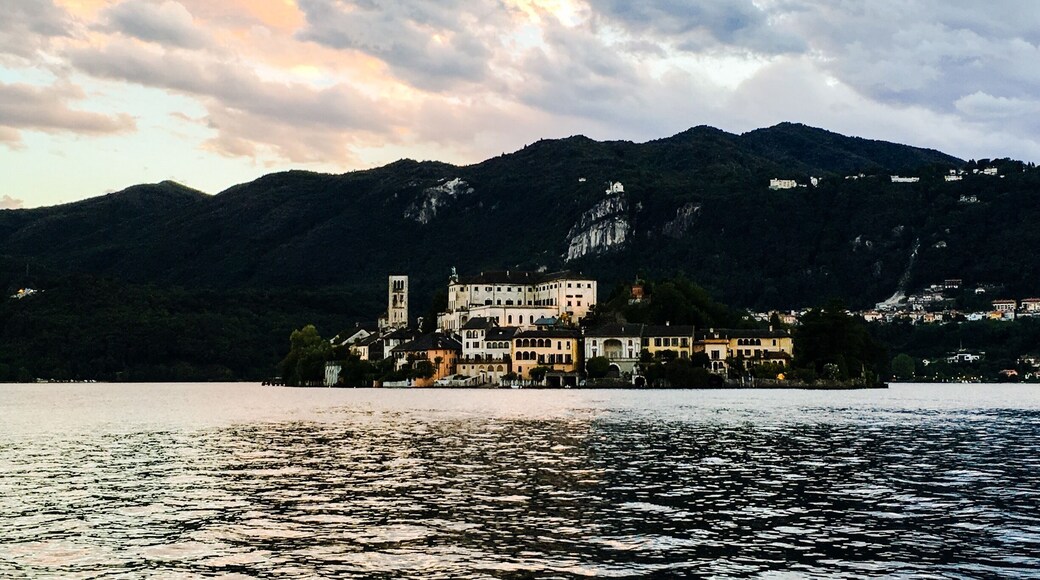 A view of the island on Lago Orta Italy from Orta San Giulio