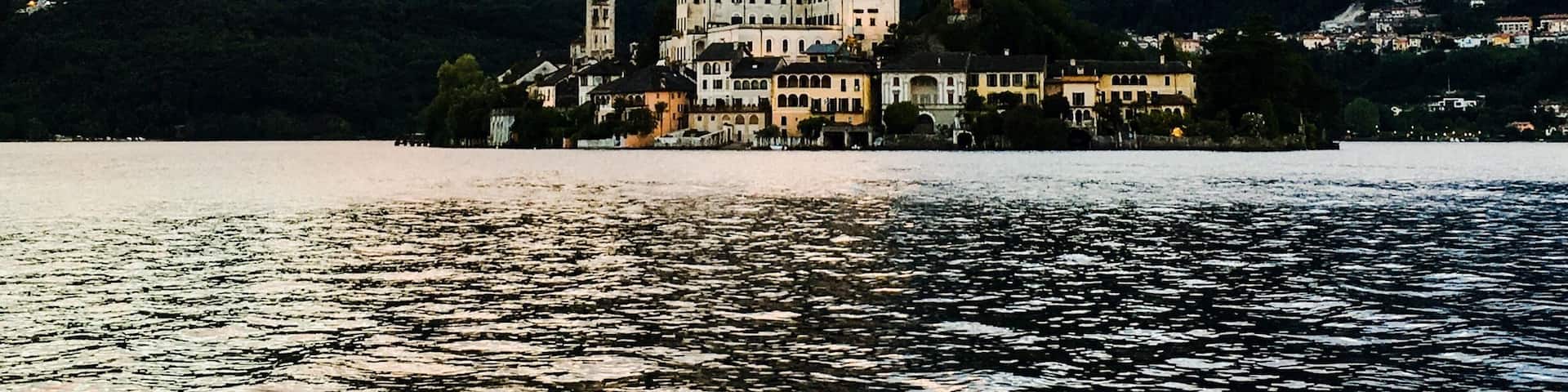 A view of the island on Lago Orta Italy from Orta San Giulio