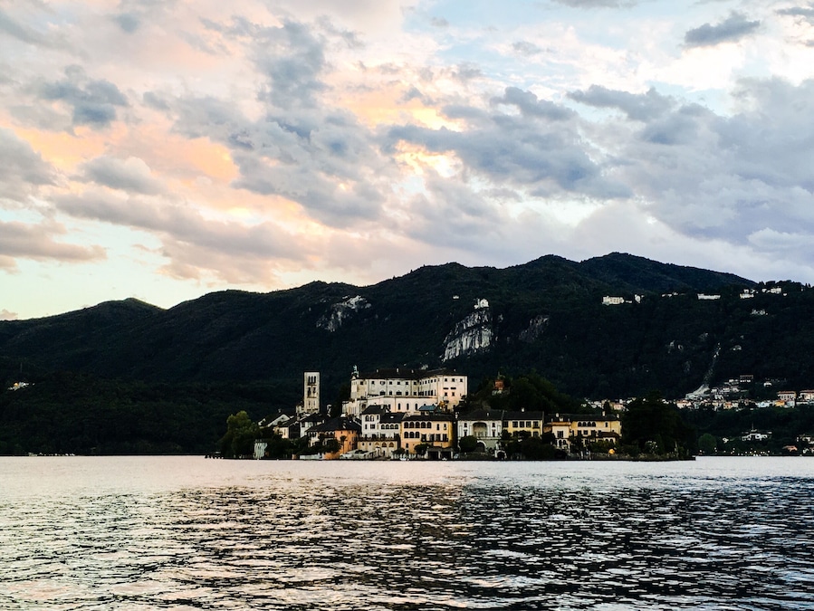 A view of the island on Lago Orta Italy from Orta San Giulio