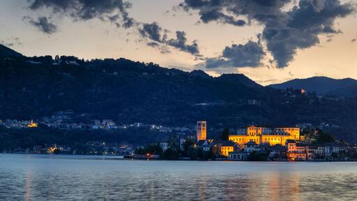 San Giulio Island, Lake Orta (Lago d'Orta), Piedmont, Italian Lakes, Italy, Europe
