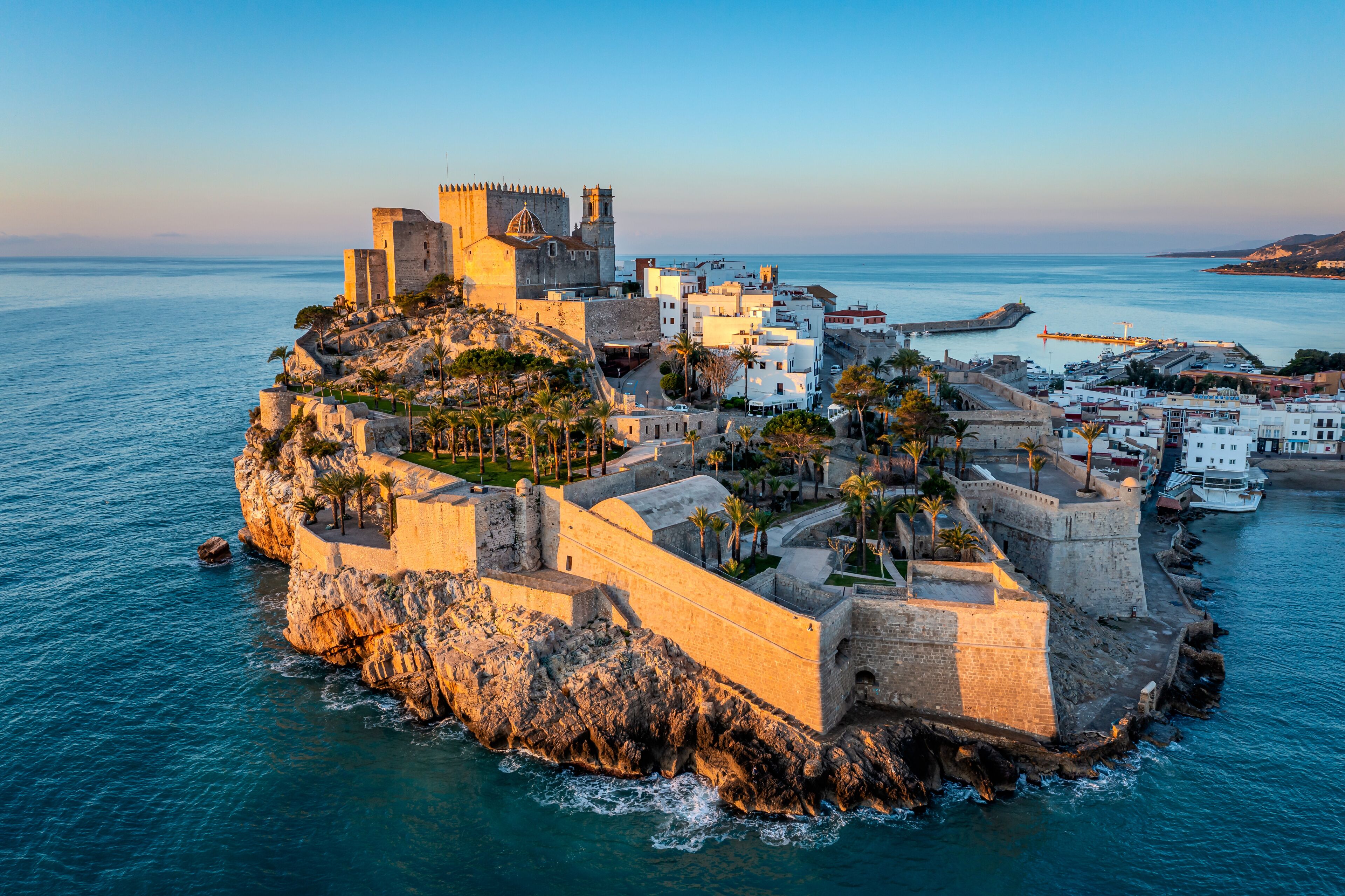 Aerial View of Coastal Town Peñiscola, Castellón, Spain