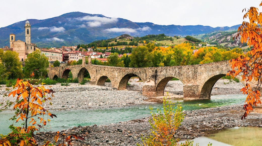 Bobbio - beautiful ancient town with impressive roman bridge, Italy