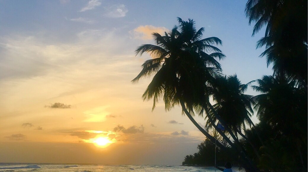 Barbados South Coast just off the boardwalk sunset.