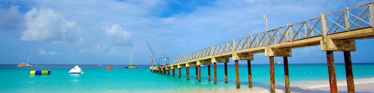 Bridgetown showing a sandy beach and general coastal views