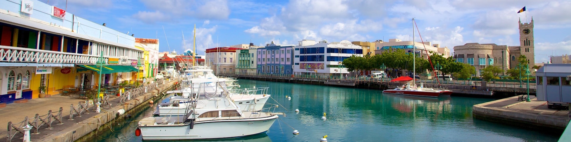 Bridgetown showing a river or creek and boating