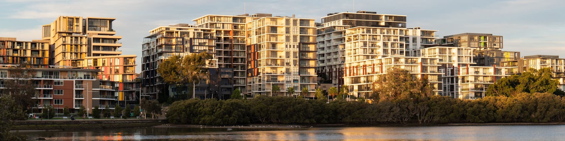 Waterfront apartment view on Meadowbank and Ryde area, Sydney, Australia.