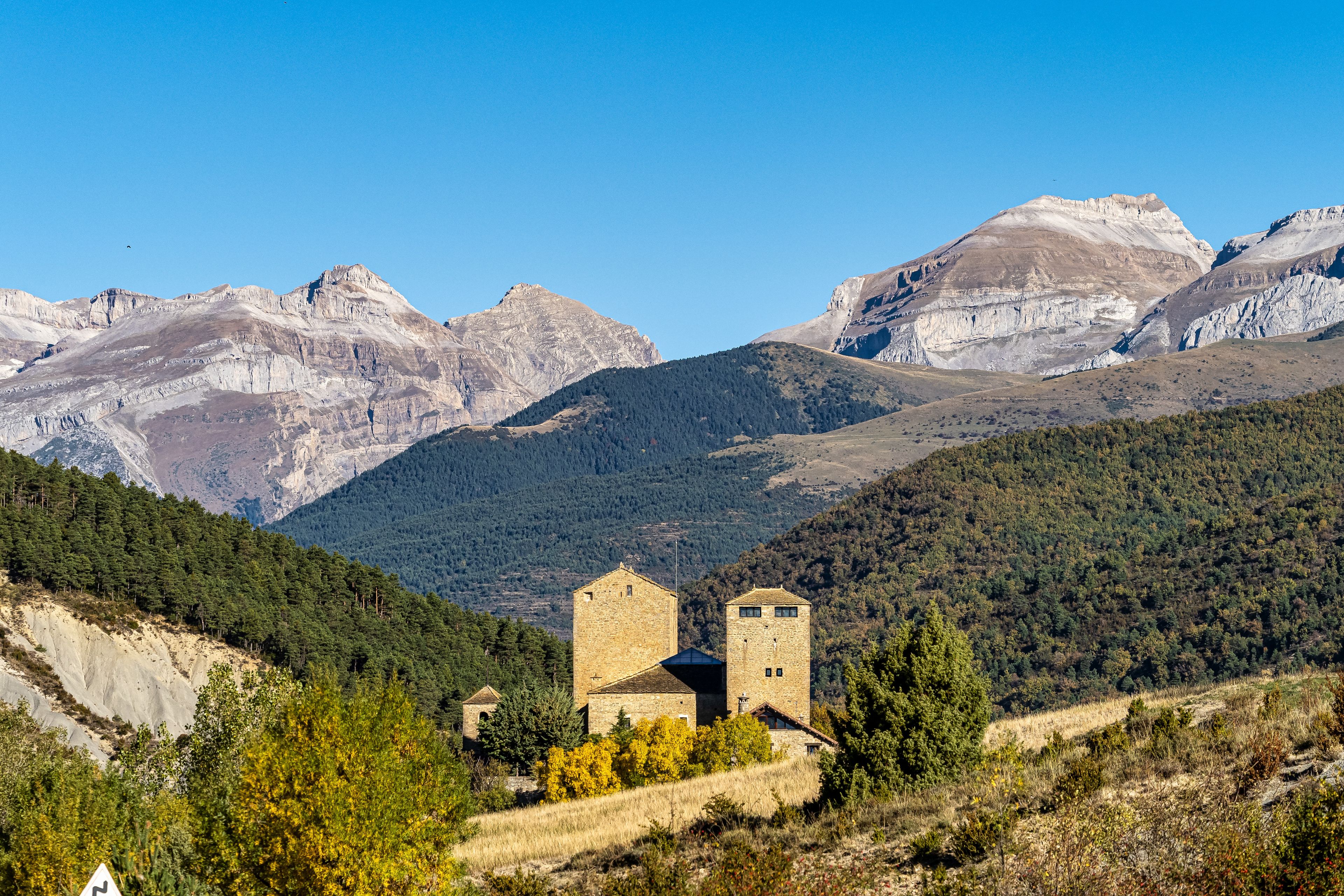 Landscape view at Larres near of Sabinanigo, province of Huesca, Aragon, Spain