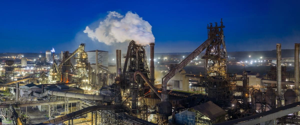 Scunthorpe Steelworks, UK steel production. Industrial site on the edge of Scunthrope in Lincolnshire