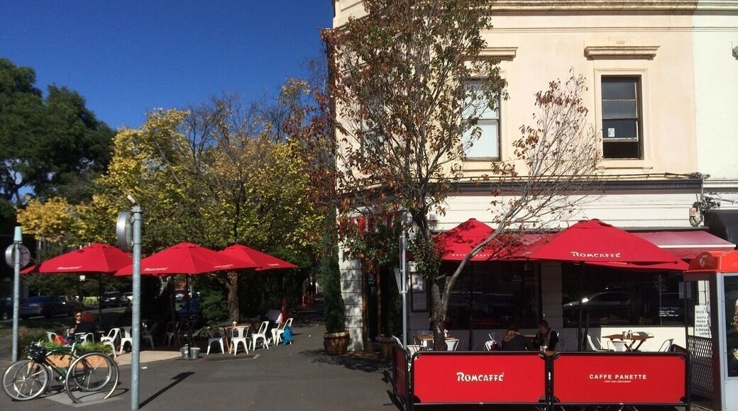 Cute cafés line outside South Melbourne markets