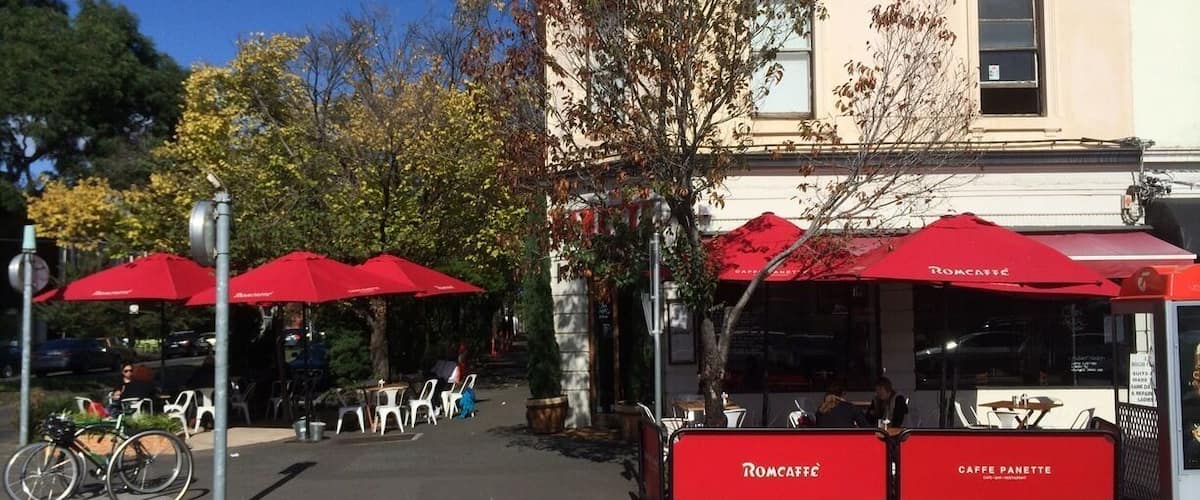 Cute cafés line outside South Melbourne markets