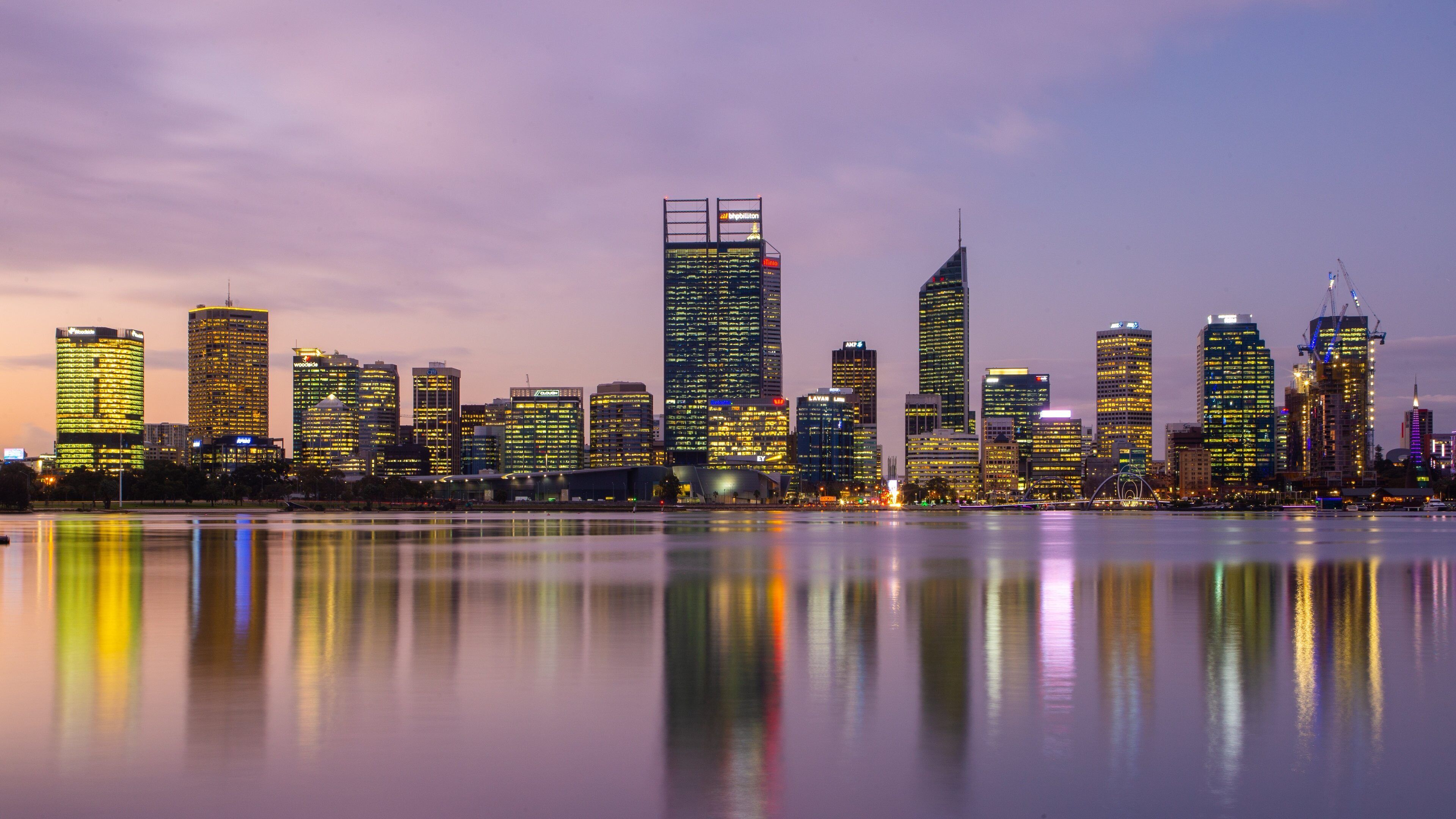 South Perth which includes a bay or harbor, a sunset and a city