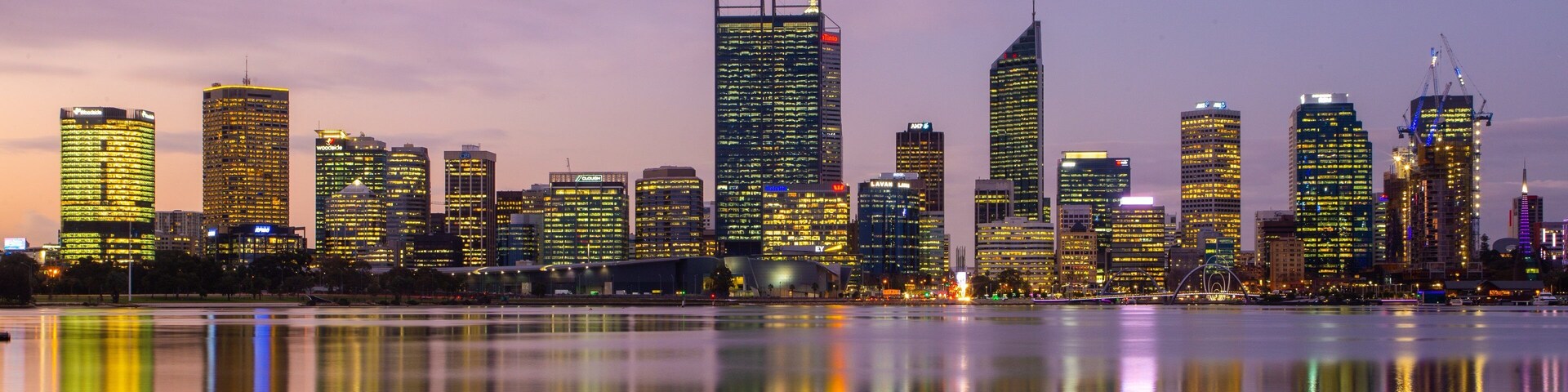 South Perth which includes a bay or harbor, a sunset and a city