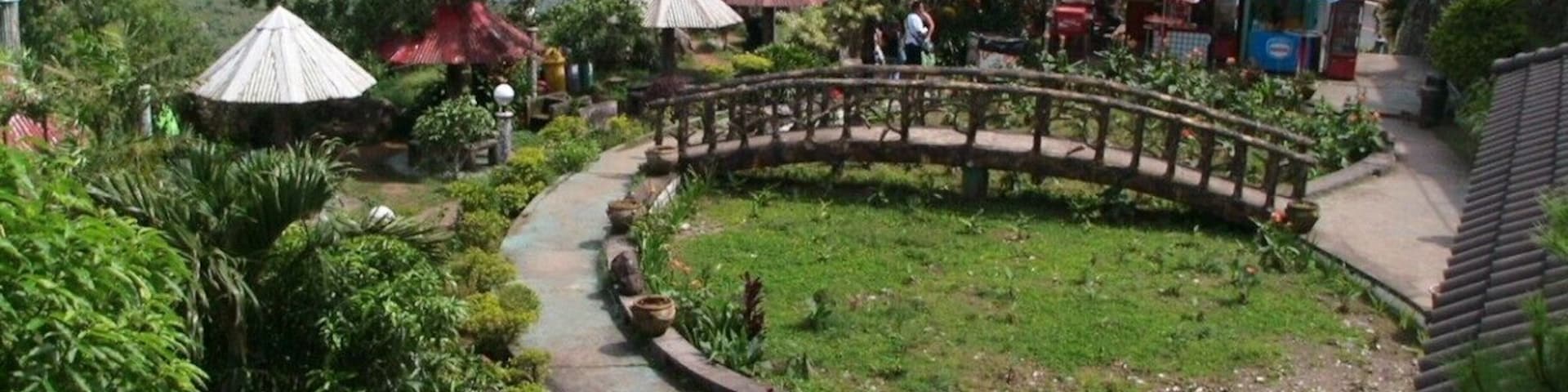 i assume or imagine this will be the "garden" within the courtyard... i took the photo from building, which i supposed to be the palace.
if my imagination right, that "round ground" should be a pond where fish, koi and turtle will be placed, then suit that bridge across "pond"
pathetic they not try to refurbish or reconstruct it, i am sure it will more attractive