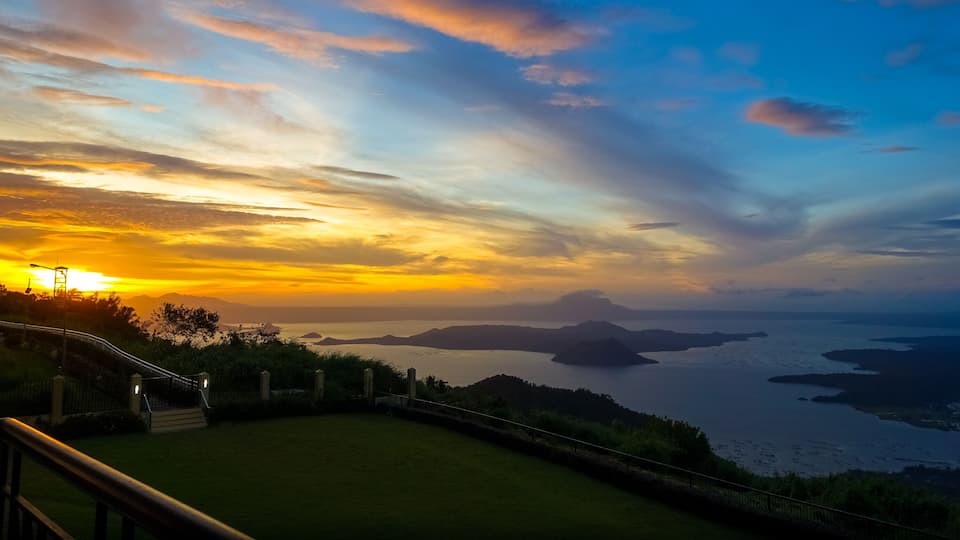 Taal Volcano Sunset From Vacation Balcony - Tagaytay, Philippines