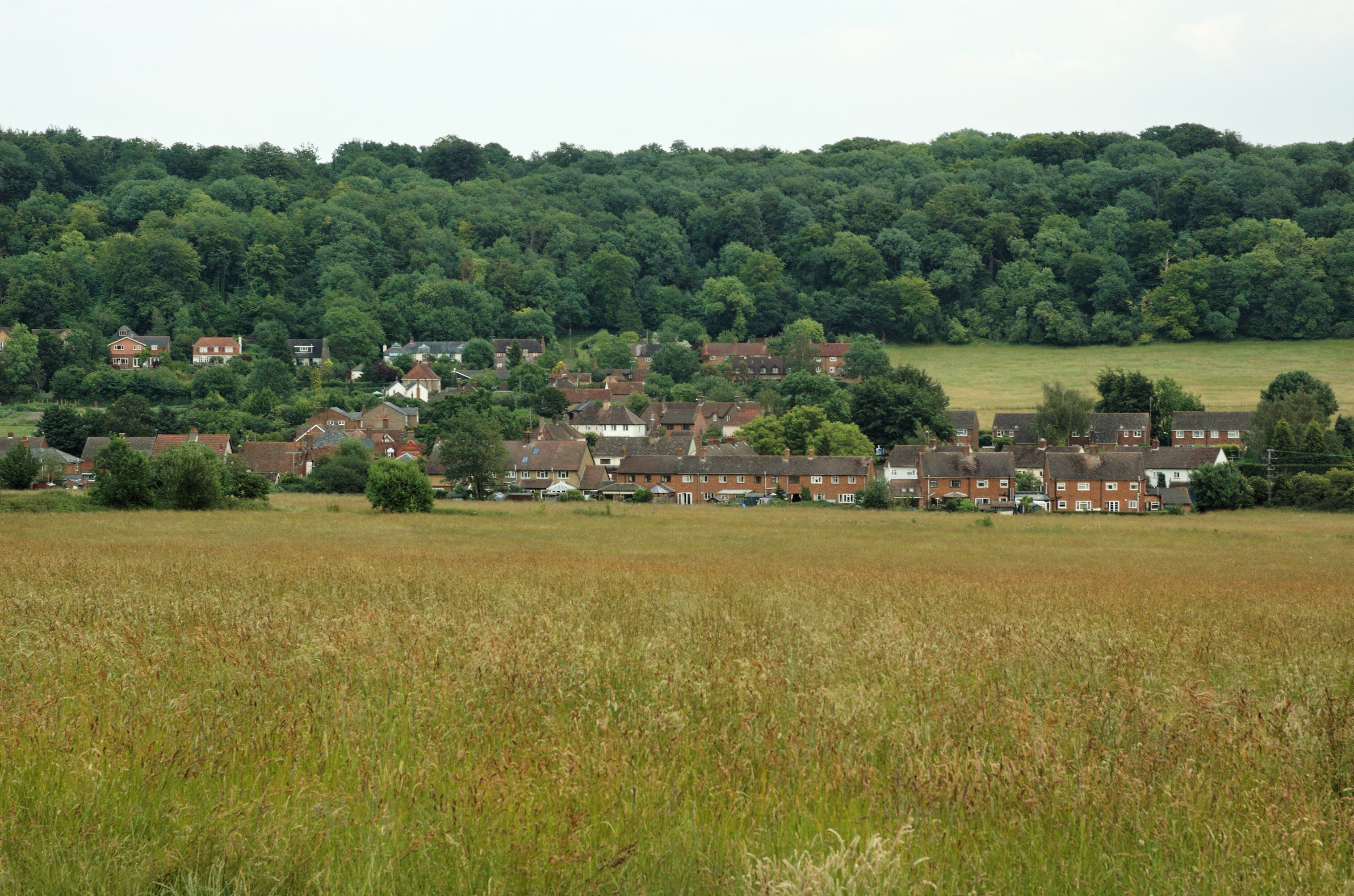 Houses in Aldbury, seen from Station Road.