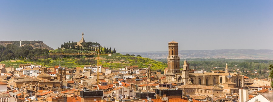 Panorama of the skyline of Tudela, Spain