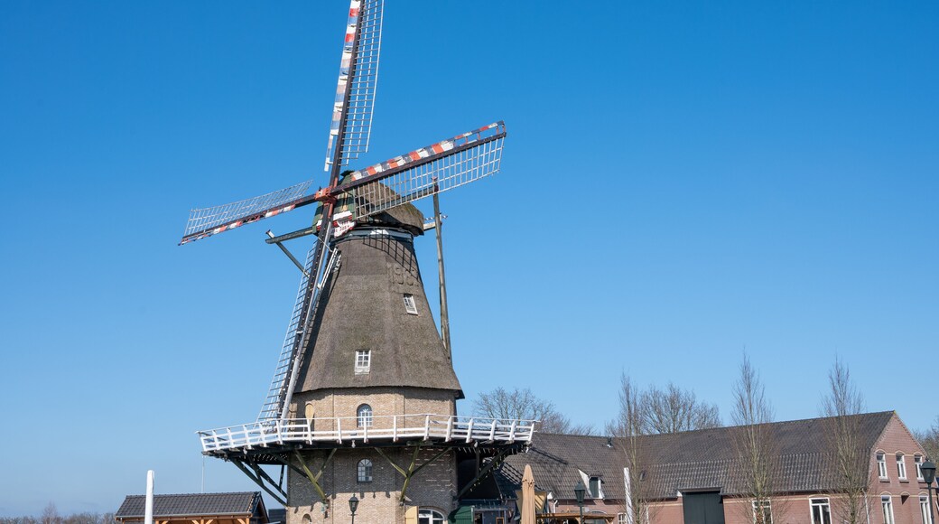 Old Dutch grain wind mill in Veldhoven, North Brabant, Netherlands