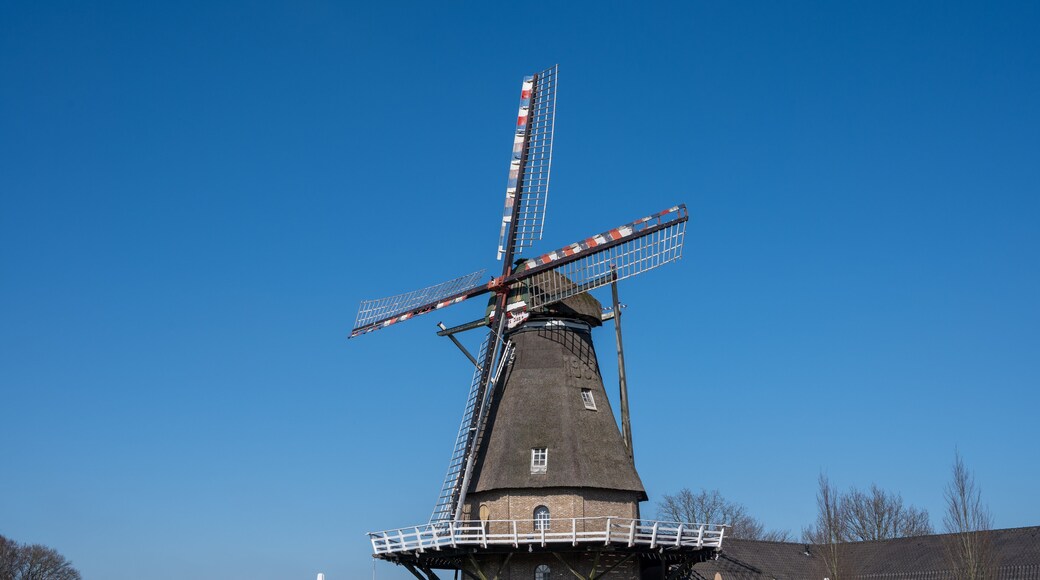 Old Dutch grain wind mill in Veldhoven, North Brabant, Netherlands