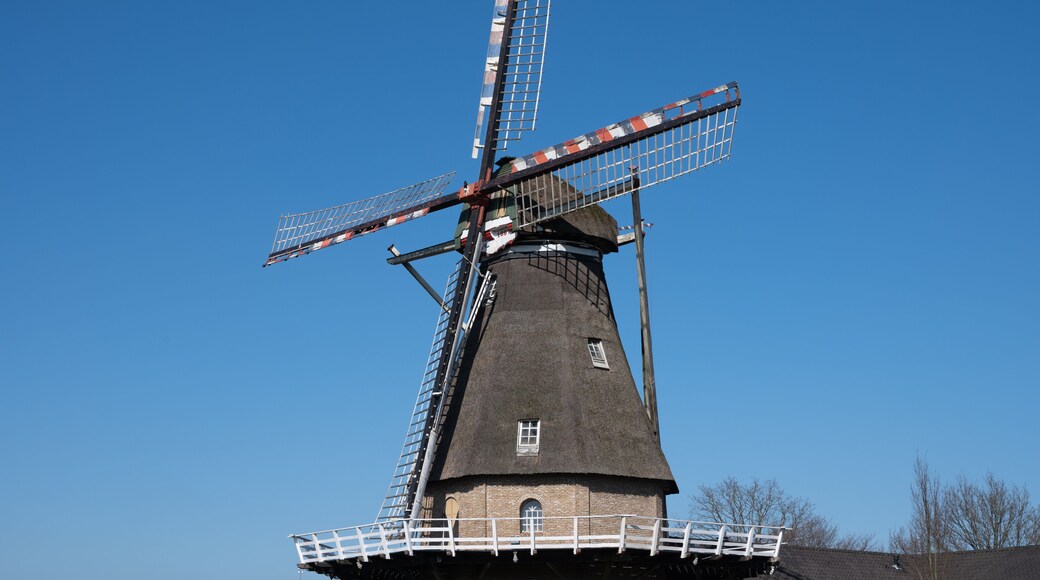 Old Dutch grain wind mill in Veldhoven, North Brabant, Netherlands