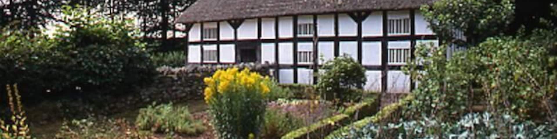 Exterior view of Abernodwydd Farmhouse at St Fagans: National History Museum