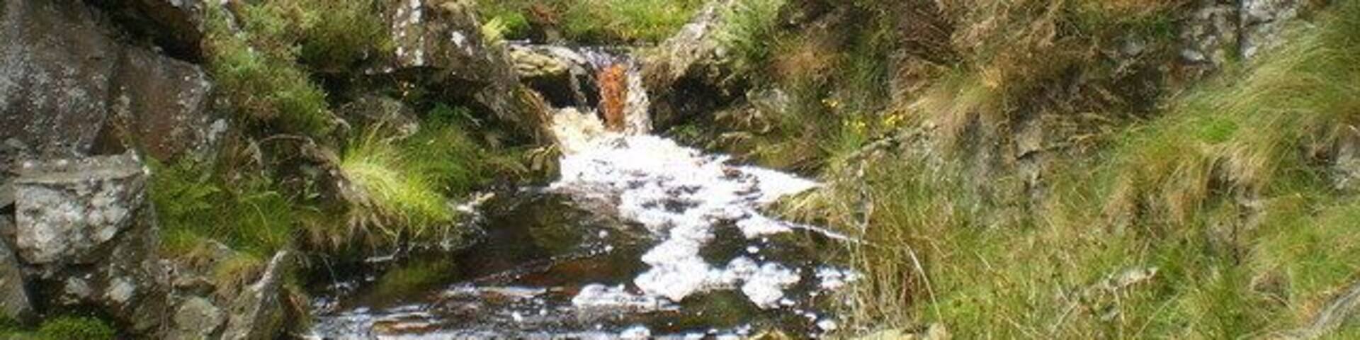 Waterfall on the Nant Craigyfrân Not the world's most impressive falls, I will admit, but worth photographing just the same.