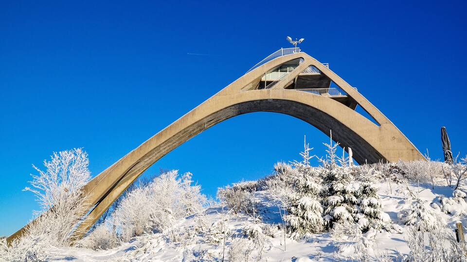 ski-jump in winterberg at wintertime, germany