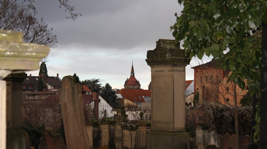 The Jewish Cemetery in Worms, Germany, just before it rained. The stones here date from the eleventh century, making it the oldest Jewish Cemetery in all of Europe.
