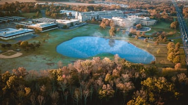 Aerial Foggy Morning Sunrise - South Brunswick NJ